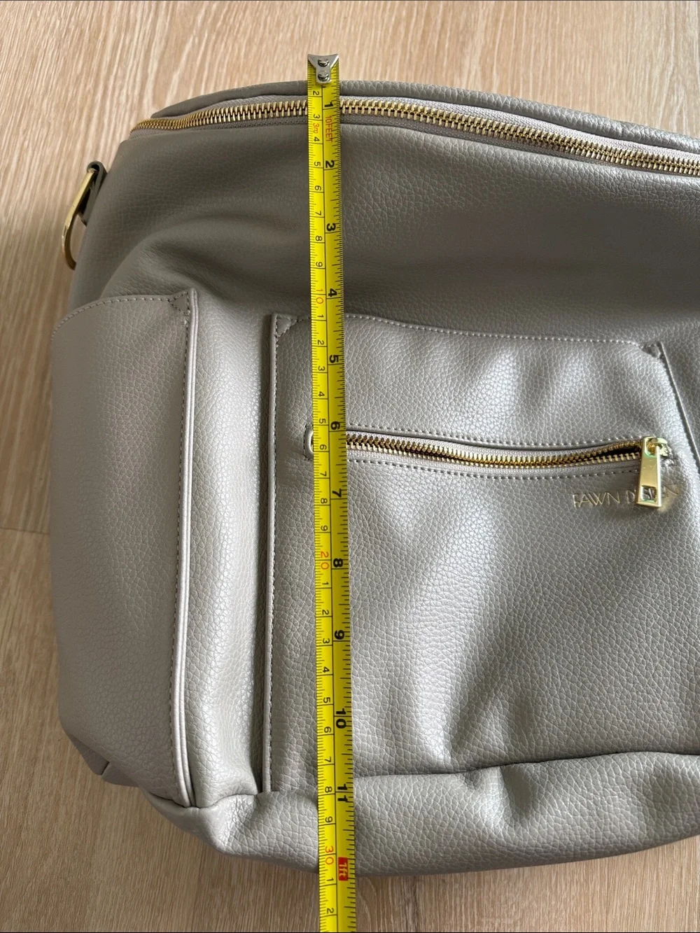 Fawn Design Cream Convertible Diaper Backpack with Gold Hardware